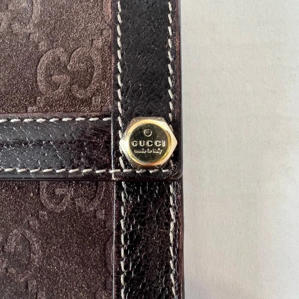 Gucci GG‎ suede, compact, leather wallet - Picture 14 of 16